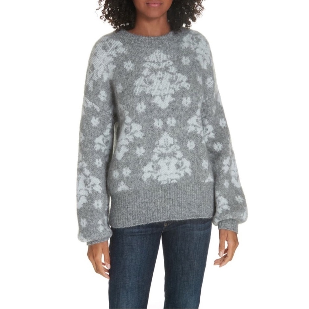 Lewit Jacquard Wool/Mohair Blend Sweater Size Medium